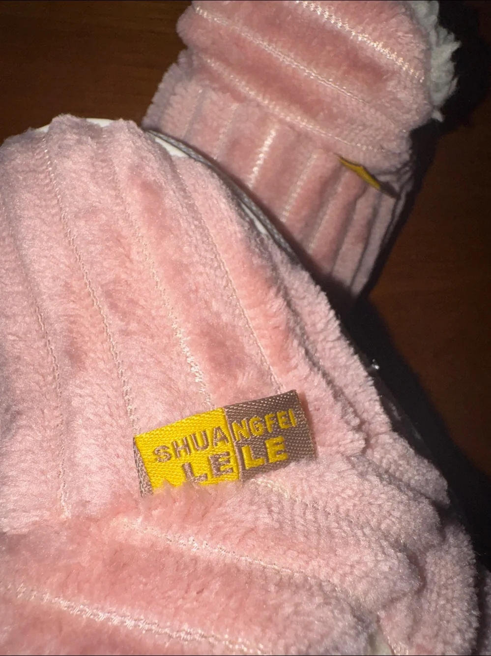 Plush Pink Kids Slipper Booties with Cozy Faux Fur Lining like new!
